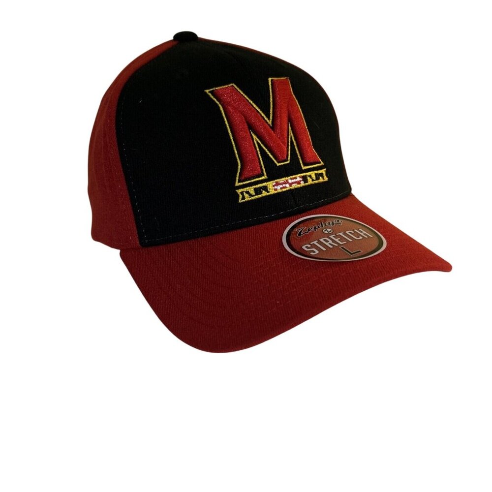 Maryland Terrapins Terps Stretch L Hat Curved Brim New Zephyr NCAA New